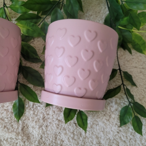 Pink Heart Flower Pots (Set Of 2) - Picture 6 of 6